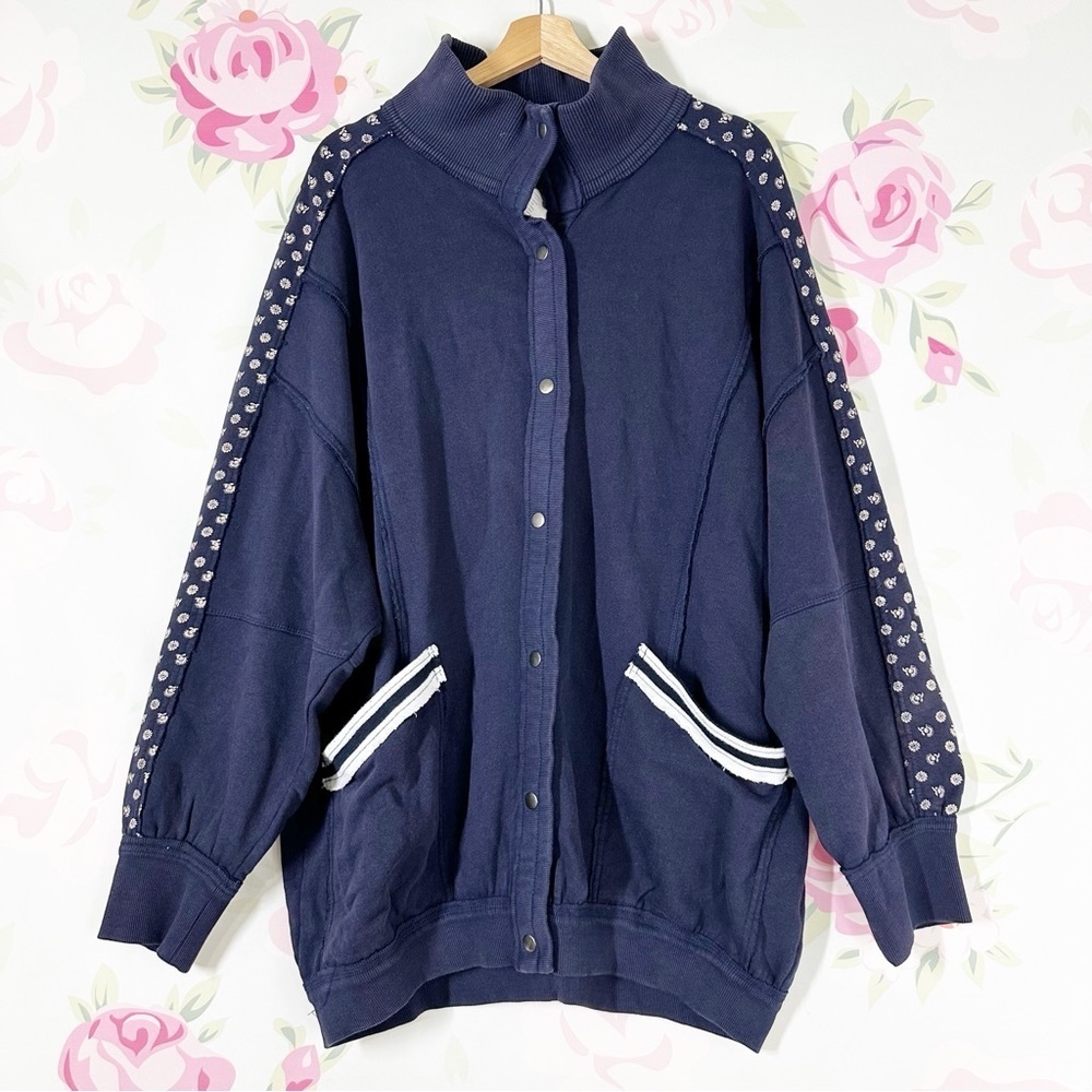 NEW Free People We The Free Heritage Track Indigo Jacket L